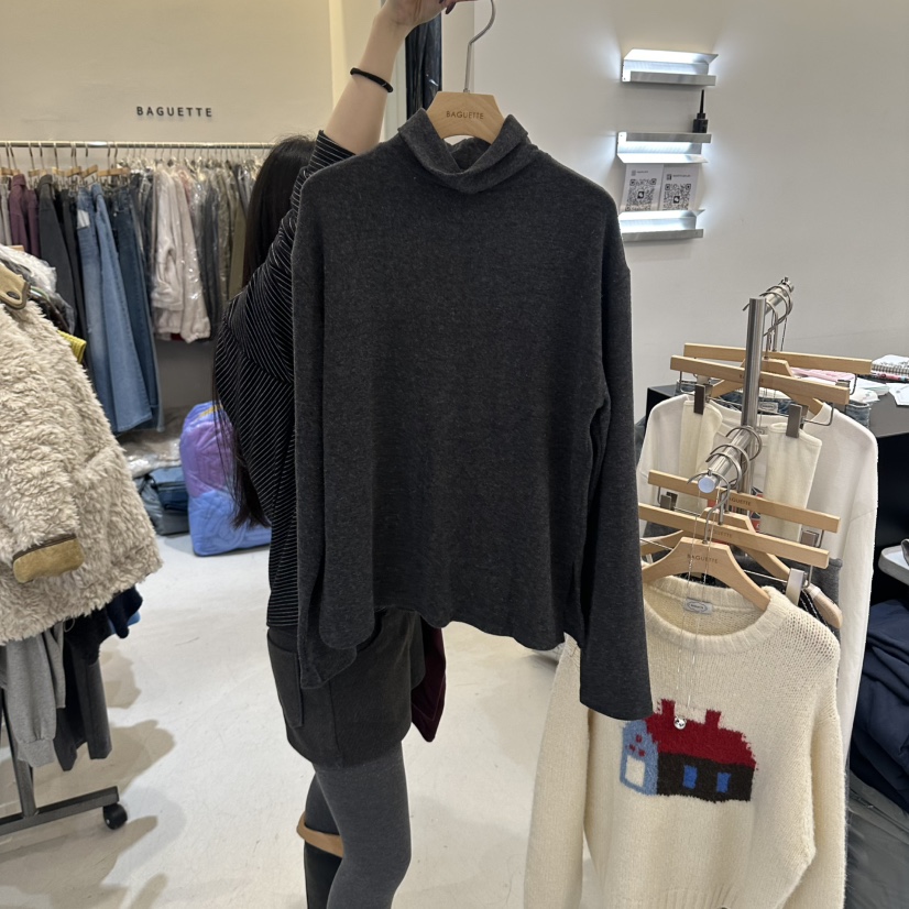 BAGUETTE-P東大門代購女裝新品時尚人氣真品熱賣長袖T恤絨BAGUETTE-P長袖T恤圖色6墨色