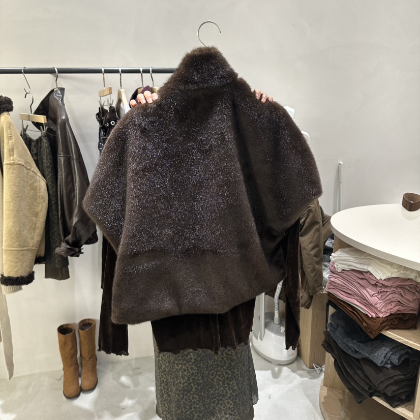 AURA韓國直郵女士新品熱賣休閑人氣推薦時尚真品馬甲貂皮Au ra馬甲