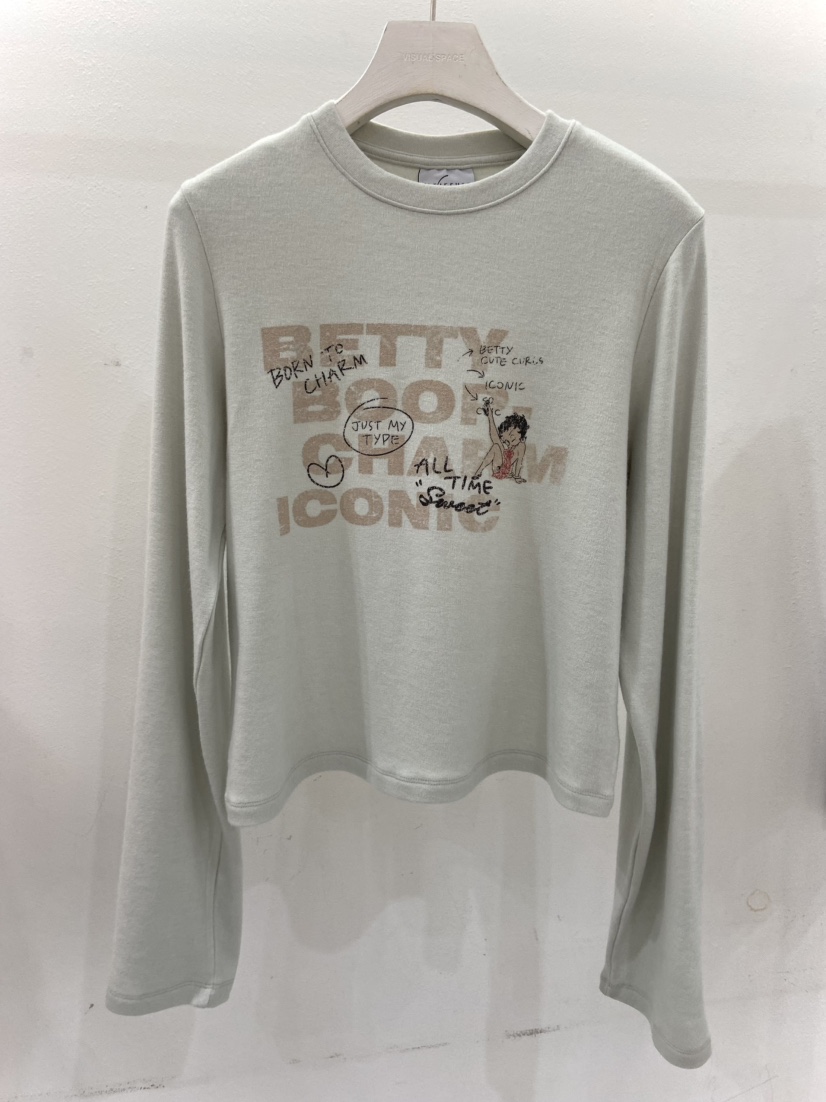 VISUAL SPACE/PAGE92/FLEISCHER東大門代購女士新品時尚長袖T恤涂鴉VISUAL SPACE/PAGE92/FLEISCHER長袖T恤圖色1