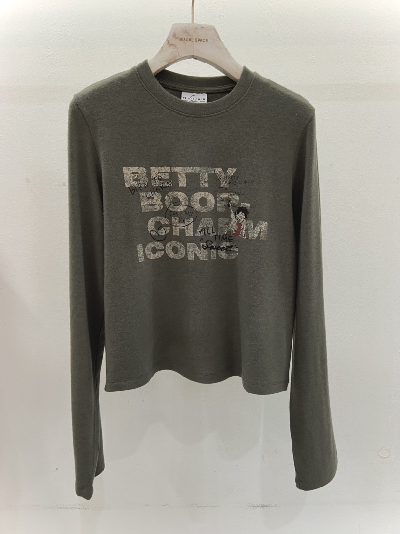 VISUAL SPACE/PAGE92/FLEISCHER東大門代購女士新品時尚長袖T恤涂鴉VISUAL SPACE/PAGE92/FLEISCHER長袖T恤圖色3