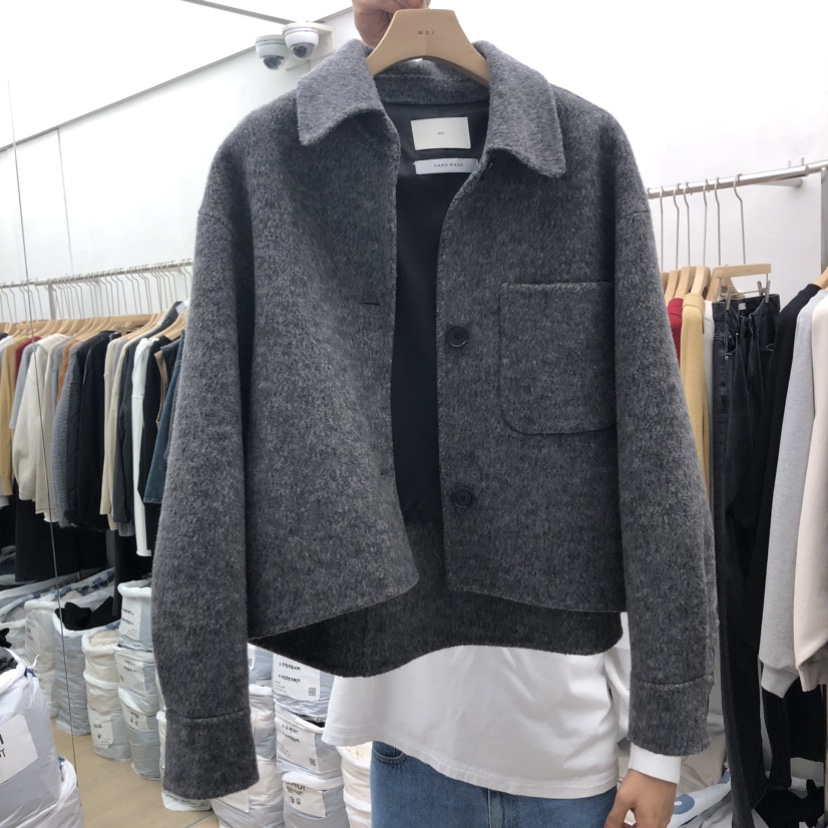 MOI-A韓國直郵女裝新品推薦熱賣時尚真品人氣短款大衣口袋MOI-A短款大衣圖色1