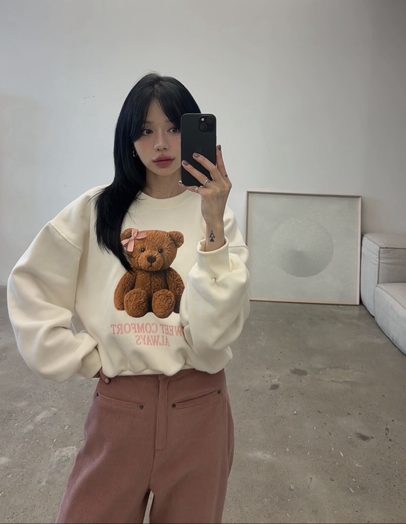 AMUSE SEOUL東大門實拍女裝新款休閑推薦真品熱賣衛衣加絨AMUSE SEOUL衛衣