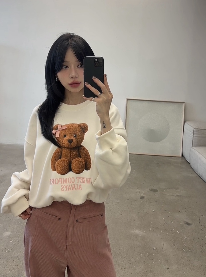 AMUSE SEOUL東大門實拍女裝新款休閑推薦真品熱賣衛衣加絨AMUSE SEOUL衛衣
