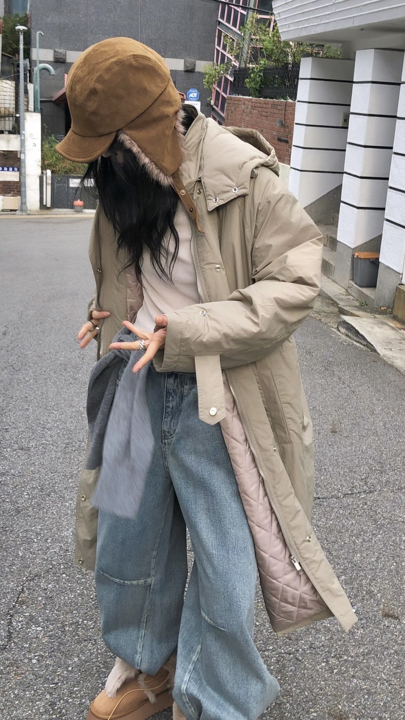 OVER RICH東大門實拍女裝新品熱賣休閑推薦長款棉服長款OVER RICH長款棉服