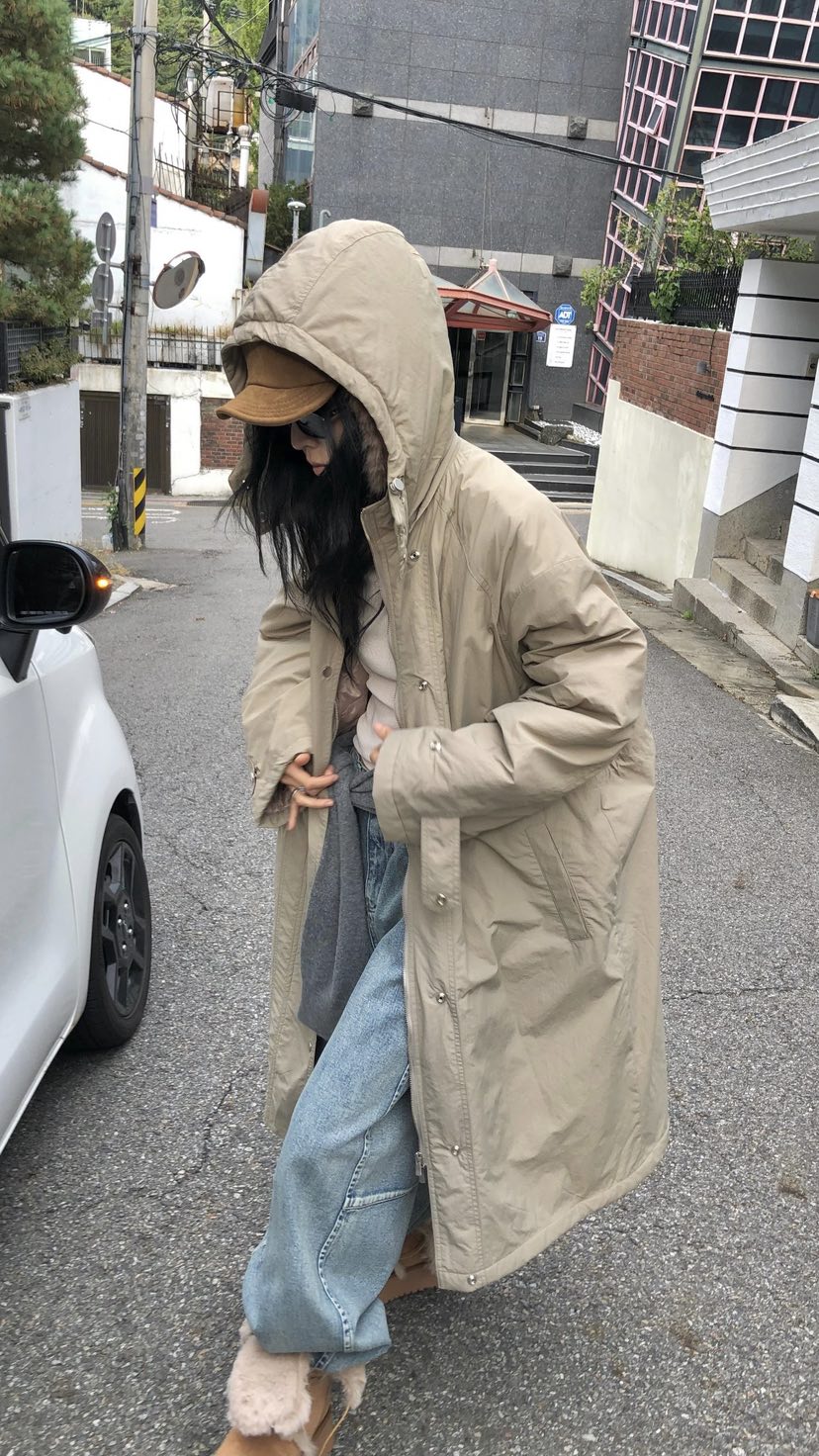OVER RICH東大門實拍女裝新品熱賣休閑推薦長款棉服長款OVER RICH長款棉服