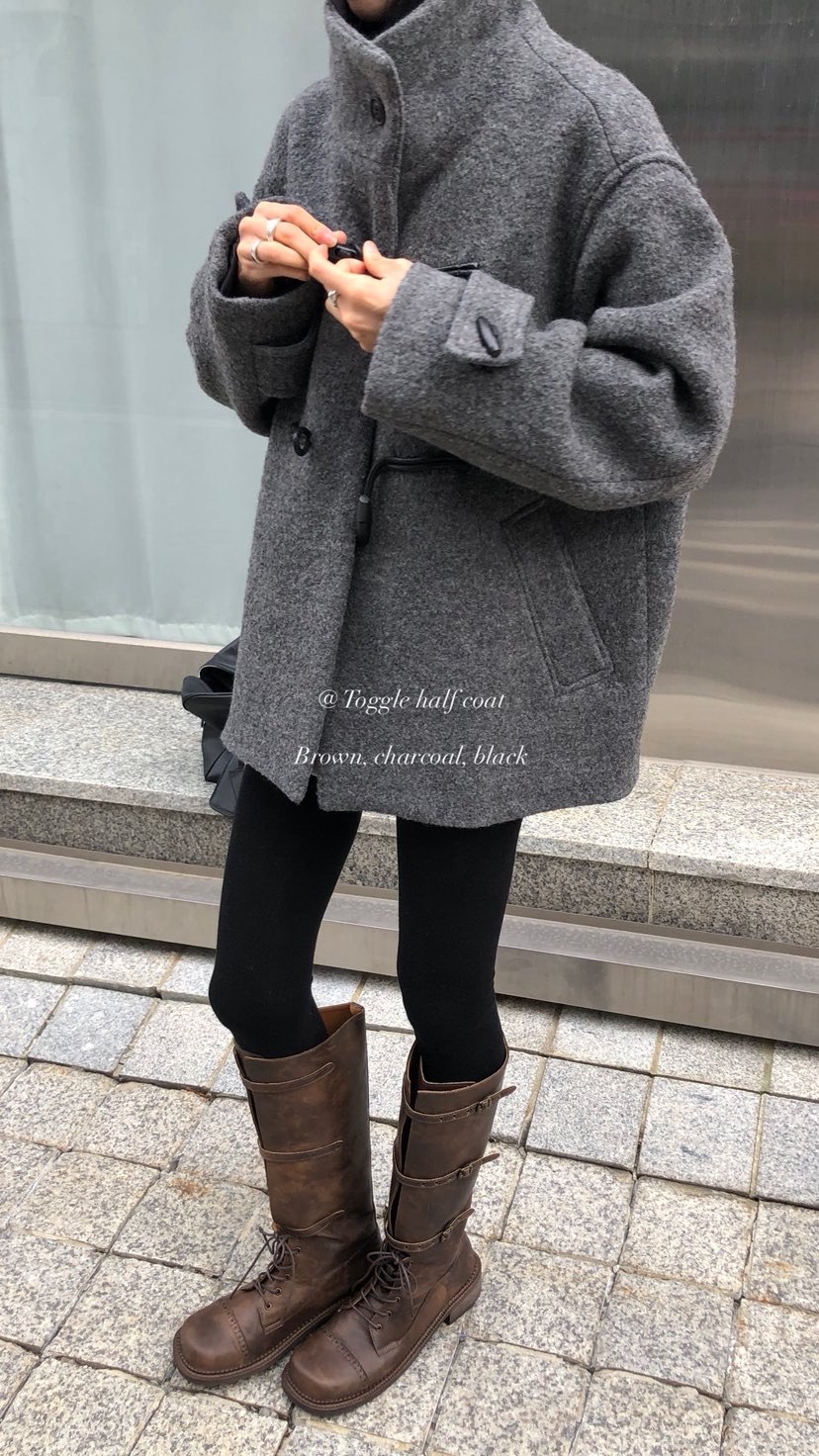 OVER RICH韓國直郵女裝新款真品推薦休閑時尚人氣短款大衣OVER RICH短款大衣