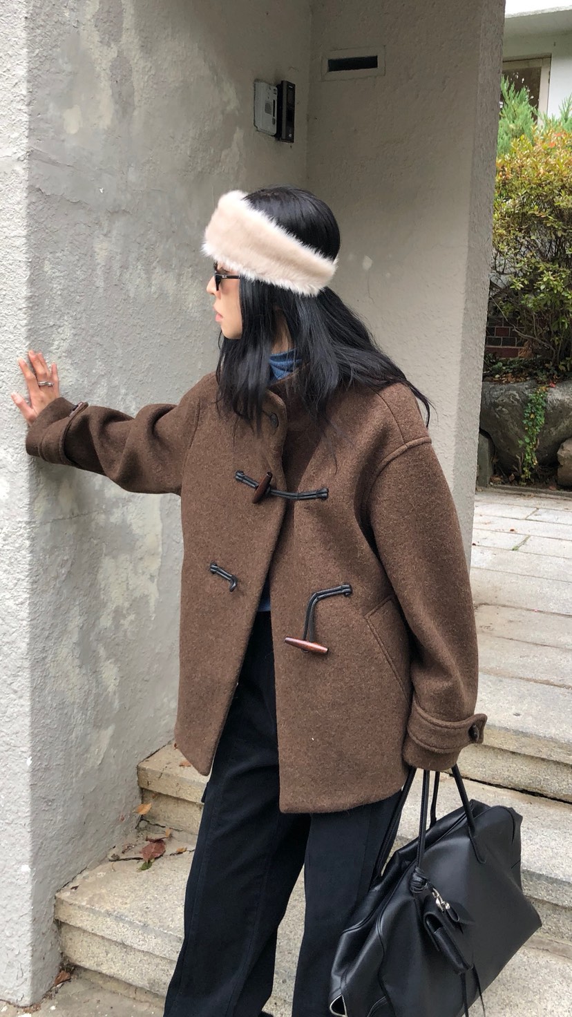 OVER RICH韓國直郵女裝新款真品推薦休閑時尚人氣短款大衣OVER RICH短款大衣