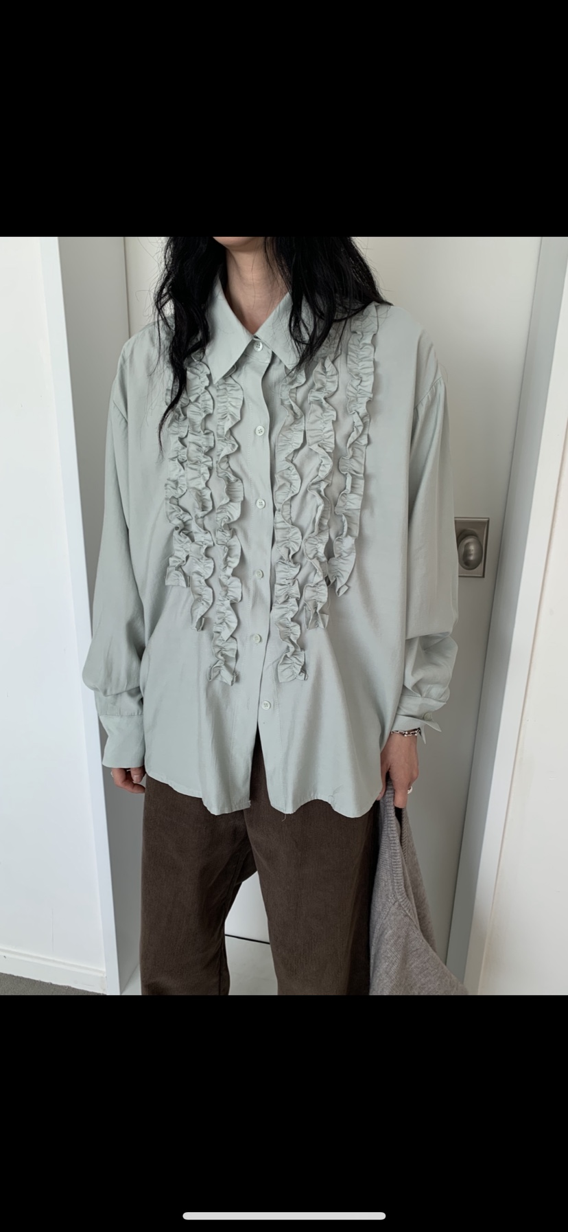 VAARA東大門實拍女裝新款真品推薦時尚人氣休閑襯衫蕾絲衫VAARA襯衫/蕾絲衫