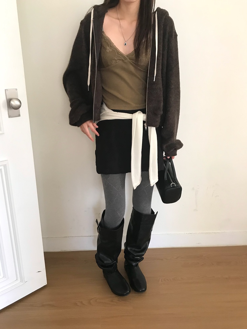 ESCHER韓國代購女裝新款時尚真品衛衣拉鏈連帽衫針織拉鏈ESCHER衛衣