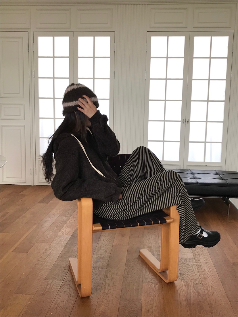 ESCHER韓國代購女裝新款時尚真品衛衣拉鏈連帽衫針織拉鏈ESCHER衛衣
