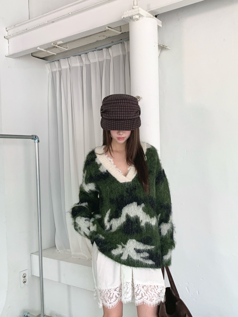 MAISONDEGLORY東大門實拍女裝新品時尚休閑針織衫羊毛針織Maison de glory針織衫