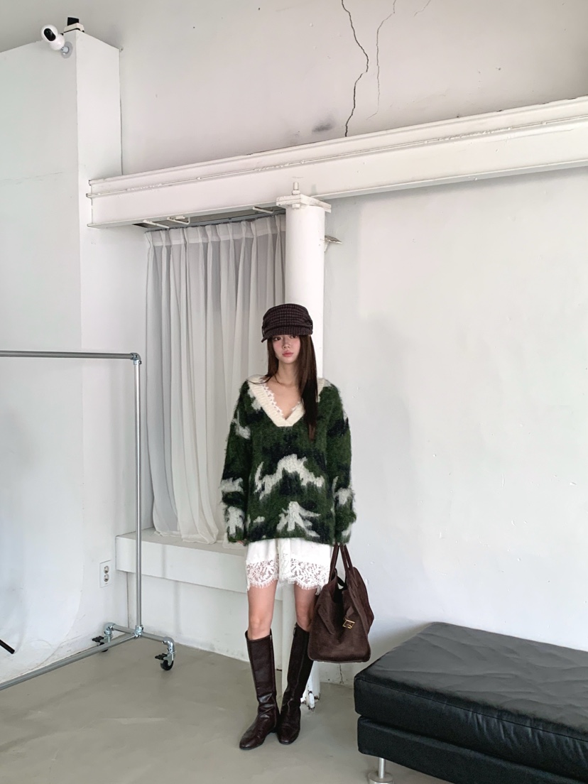 MAISONDEGLORY東大門實拍女裝新品時尚休閑針織衫羊毛針織Maison de glory針織衫