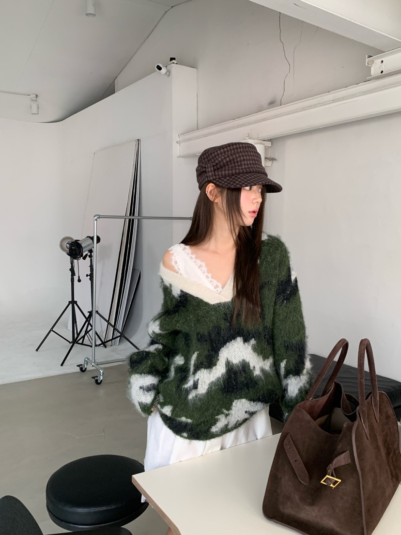 MAISONDEGLORY東大門實拍女裝新品時尚休閑針織衫羊毛針織Maison de glory針織衫