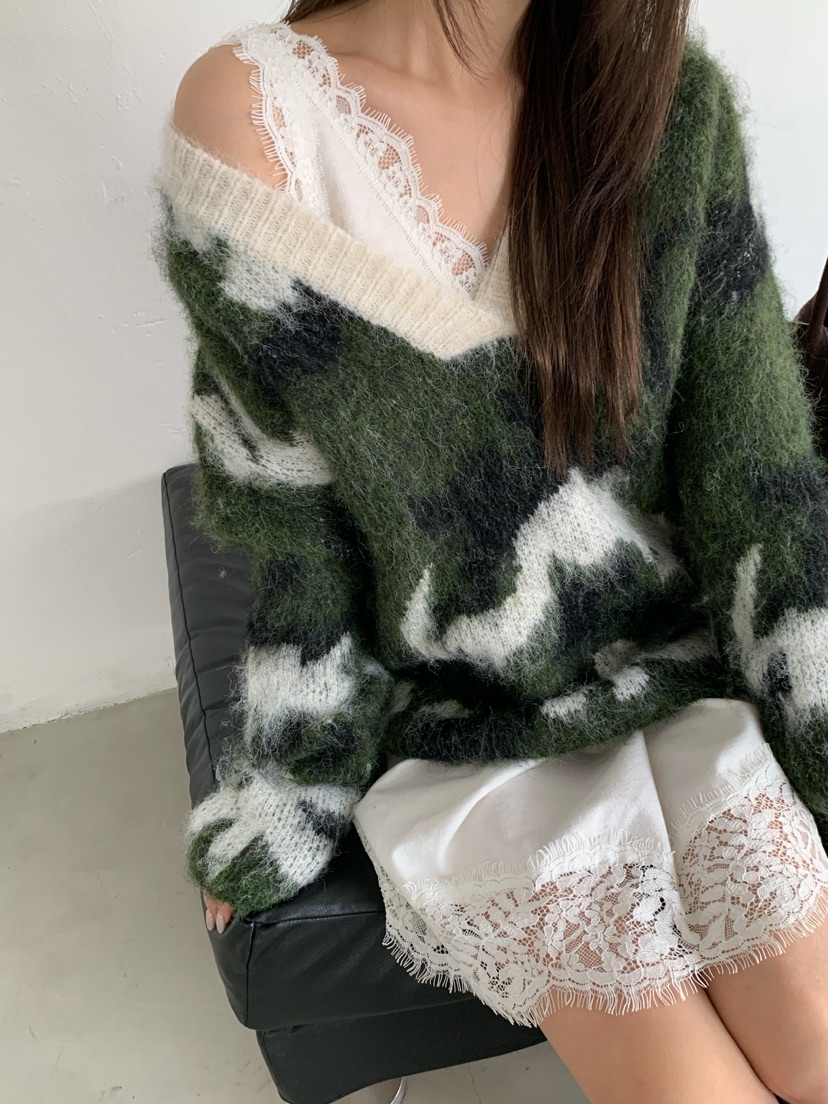 MAISONDEGLORY東大門實拍女裝新品時尚休閑針織衫羊毛針織Maison de glory針織衫