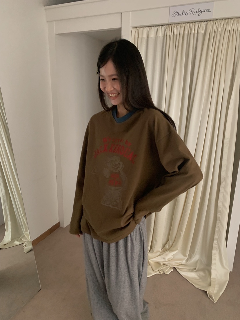 CAMEL-P東大門直郵女裝新品時尚長袖T恤泰迪熊Came_l 家長袖T恤