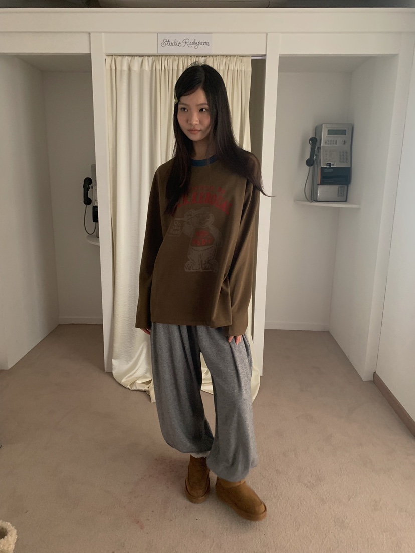 CAMEL-P東大門直郵女裝新品時尚長袖T恤泰迪熊Came_l 家長袖T恤