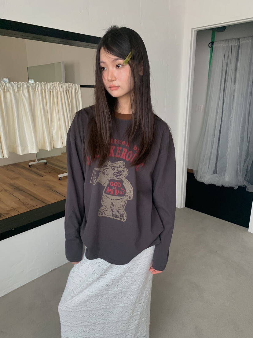 CAMEL-P東大門直郵女裝新品時尚長袖T恤泰迪熊Came_l 家長袖T恤