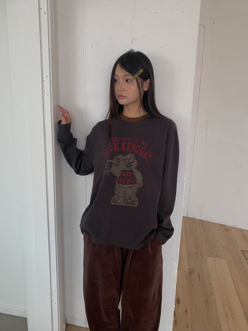 CAMEL-P東大門直郵女裝新品時尚長袖T恤泰迪熊Came_l 家長袖T恤