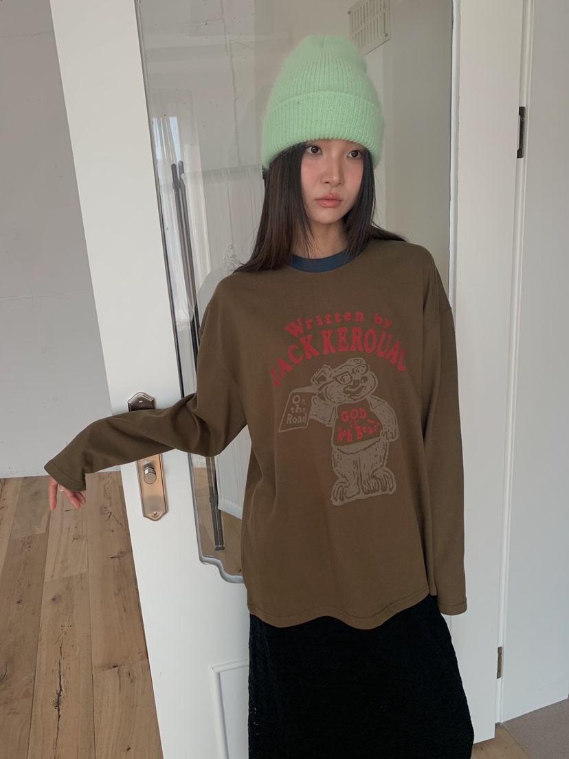 CAMEL-P東大門直郵女裝新品時尚長袖T恤泰迪熊Came_l 家長袖T恤