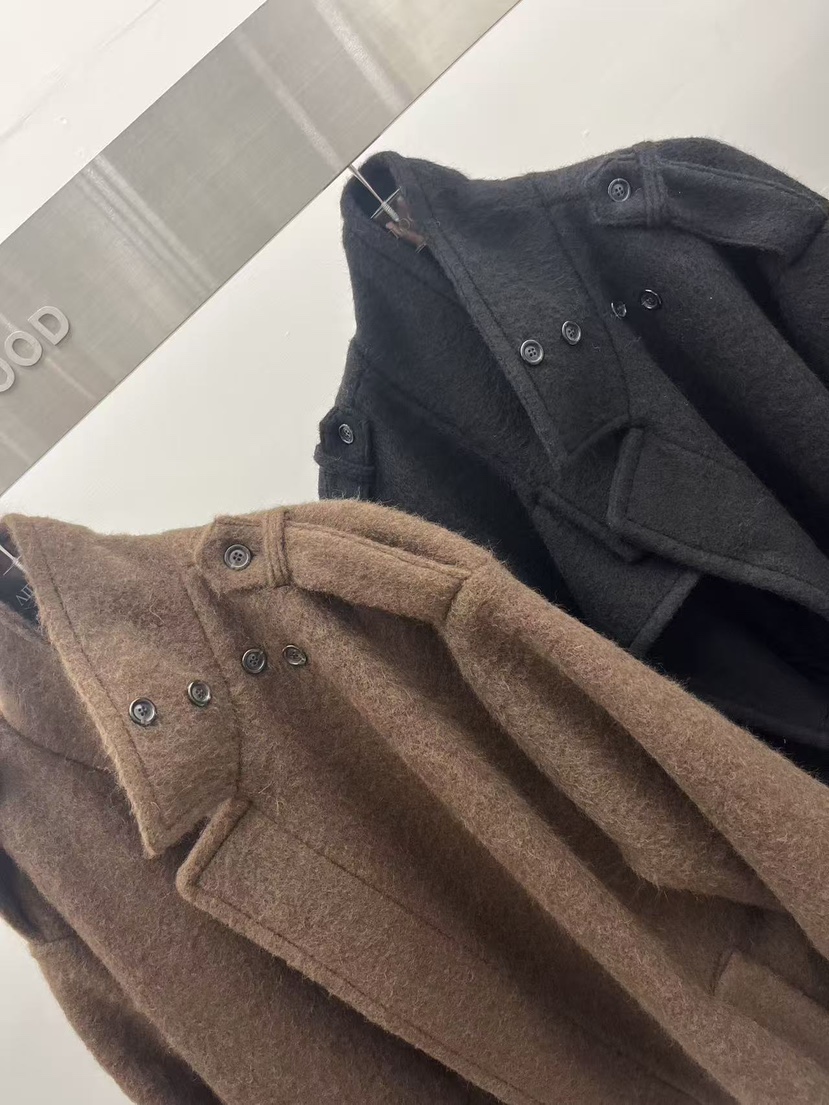 AMOOD東大門代購女裝新品熱賣休閑推薦真品中長款大衣含腰帶AMOOD中長款大衣