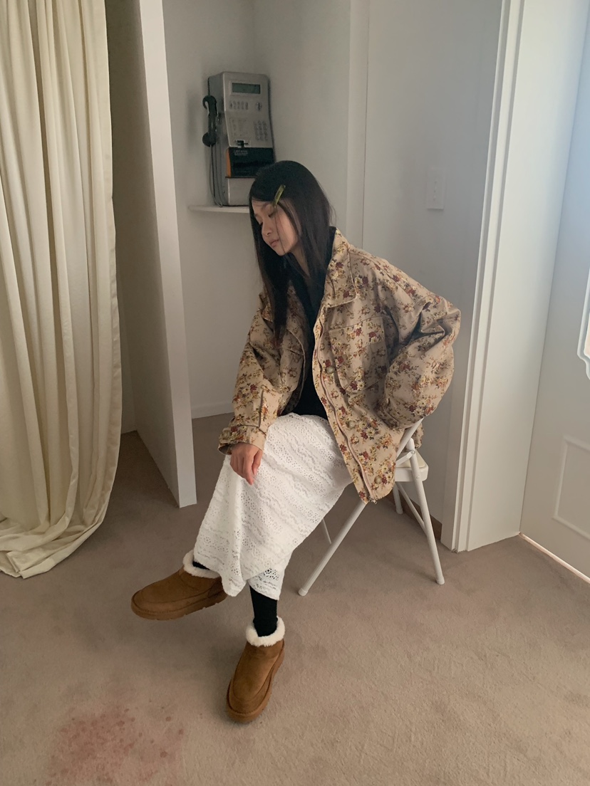 CAMEL-P韓國直郵女裝新品人氣夾克花朵Came_l 家夾克