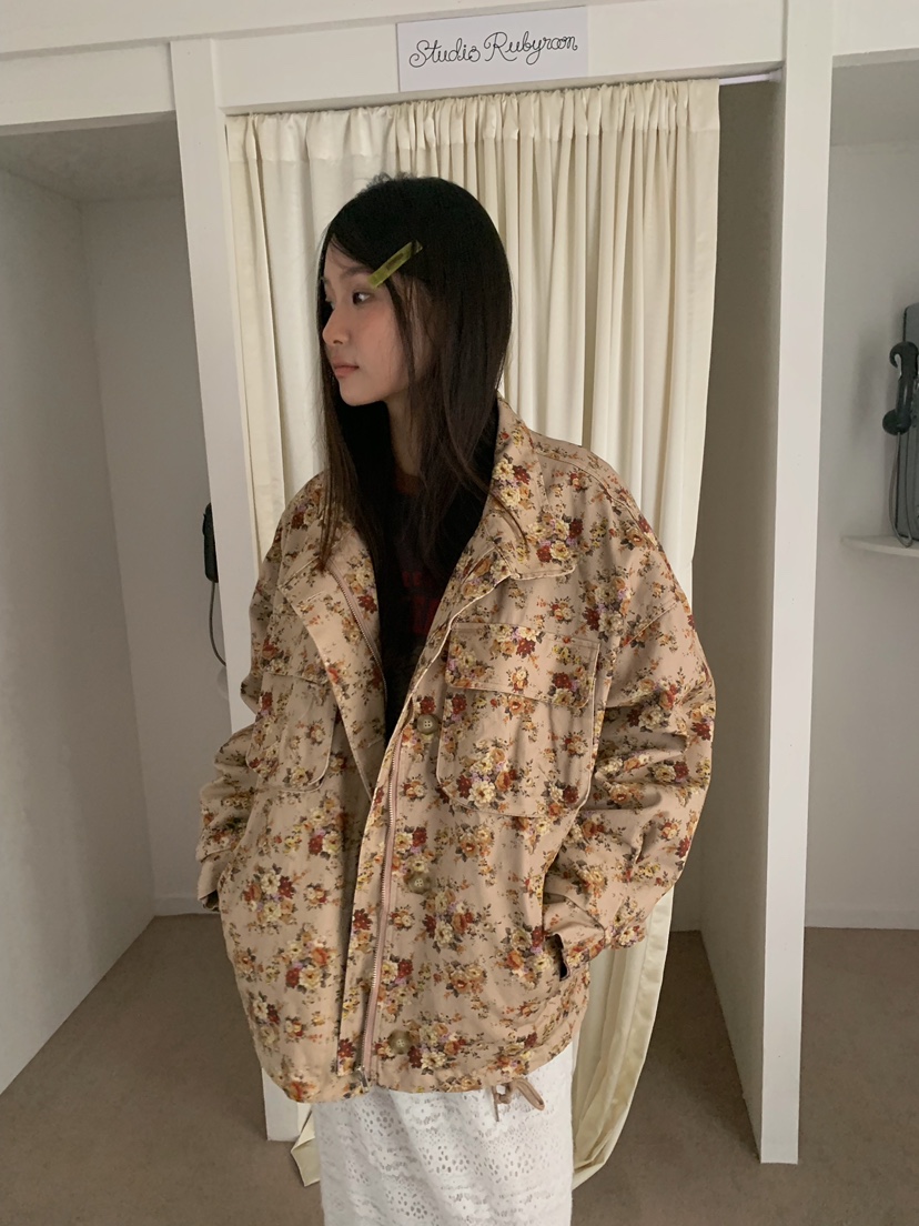 CAMEL-P韓國直郵女裝新品人氣夾克花朵Came_l 家夾克