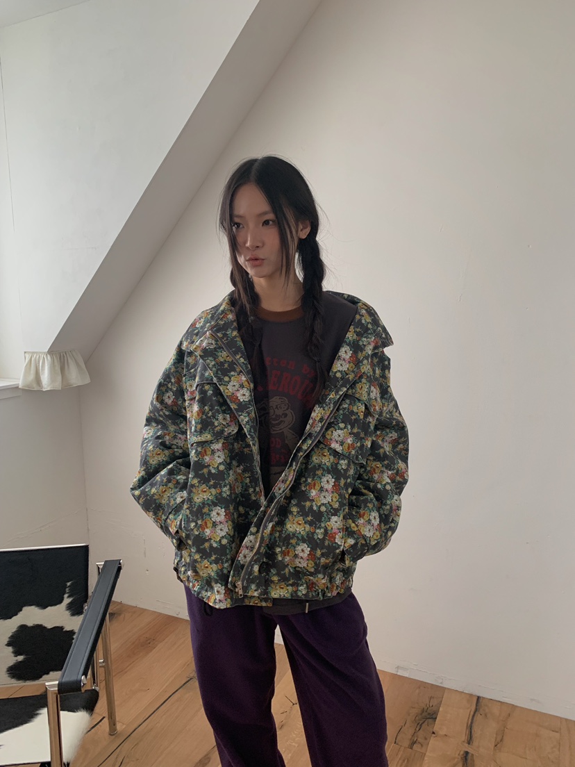 CAMEL-P韓國直郵女裝新品人氣夾克花朵Came_l 家夾克