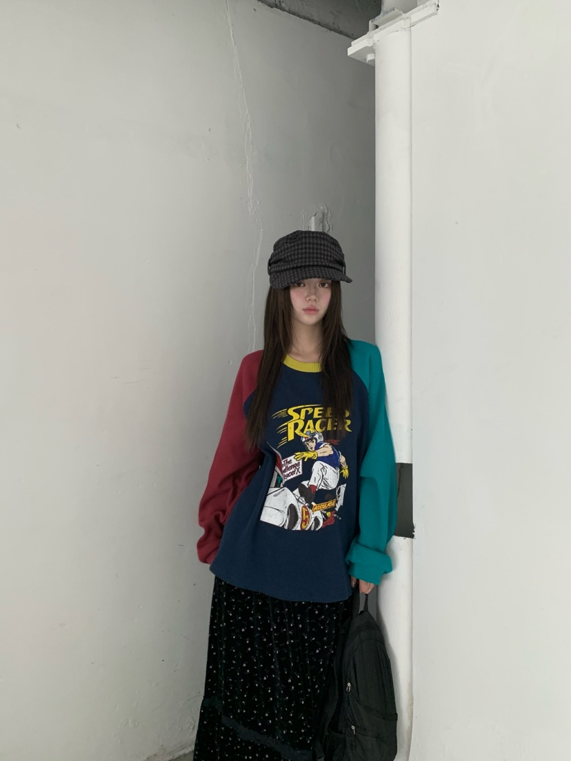 MAISONDEGLORY東大門代購女士新款熱賣人氣休閑時尚長袖T恤Maison de glory長袖T恤圖色2