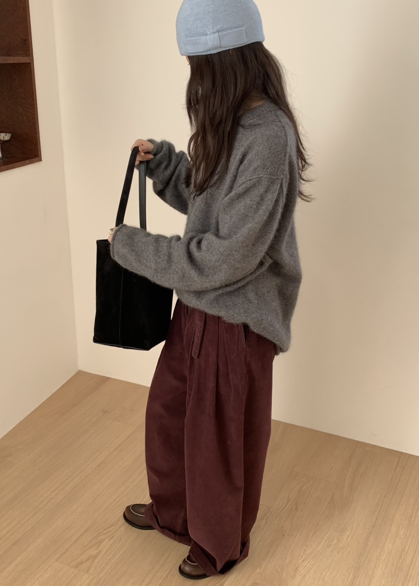 PEBBLE韓國代購女裝新款時尚真品人氣推薦毛衣安哥拉圓領PEBBLE毛衣