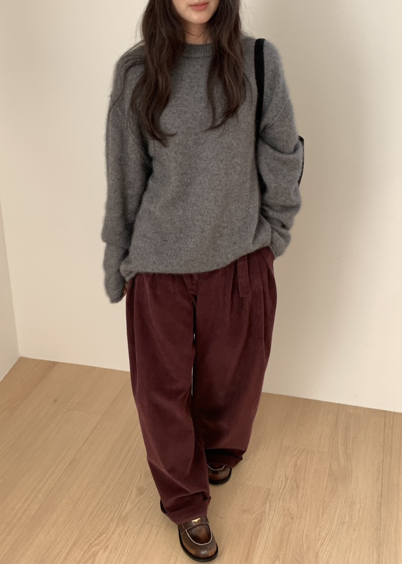 PEBBLE韓國代購女裝新款時尚真品人氣推薦毛衣安哥拉圓領PEBBLE毛衣