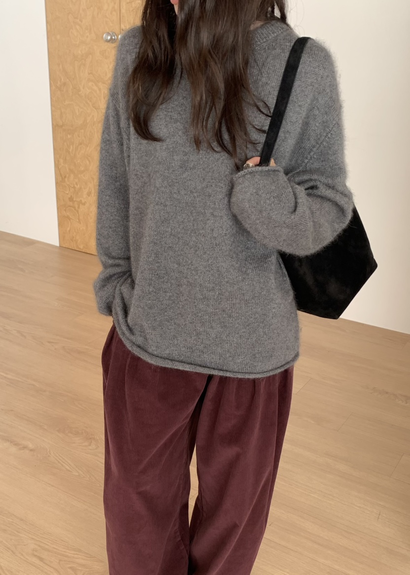 PEBBLE韓國代購女裝新款時尚真品人氣推薦毛衣安哥拉圓領PEBBLE毛衣