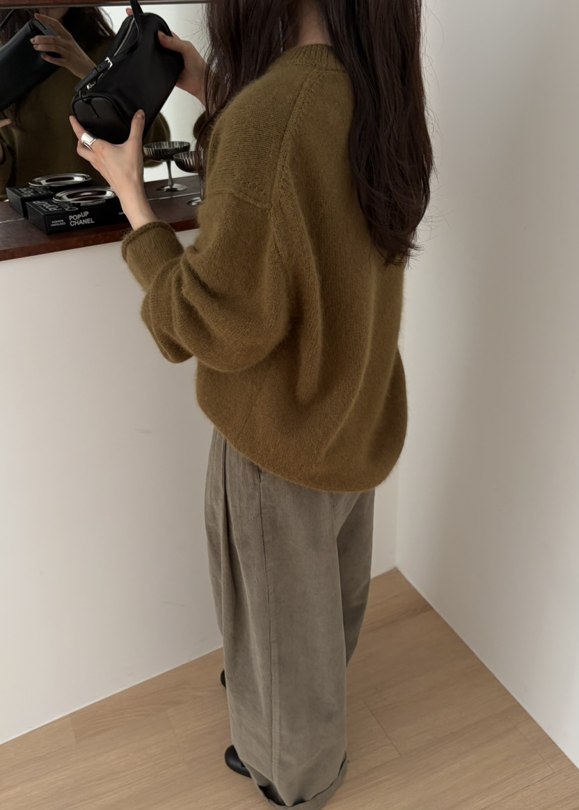 PEBBLE韓國代購女裝新款時尚真品人氣推薦毛衣安哥拉圓領PEBBLE毛衣