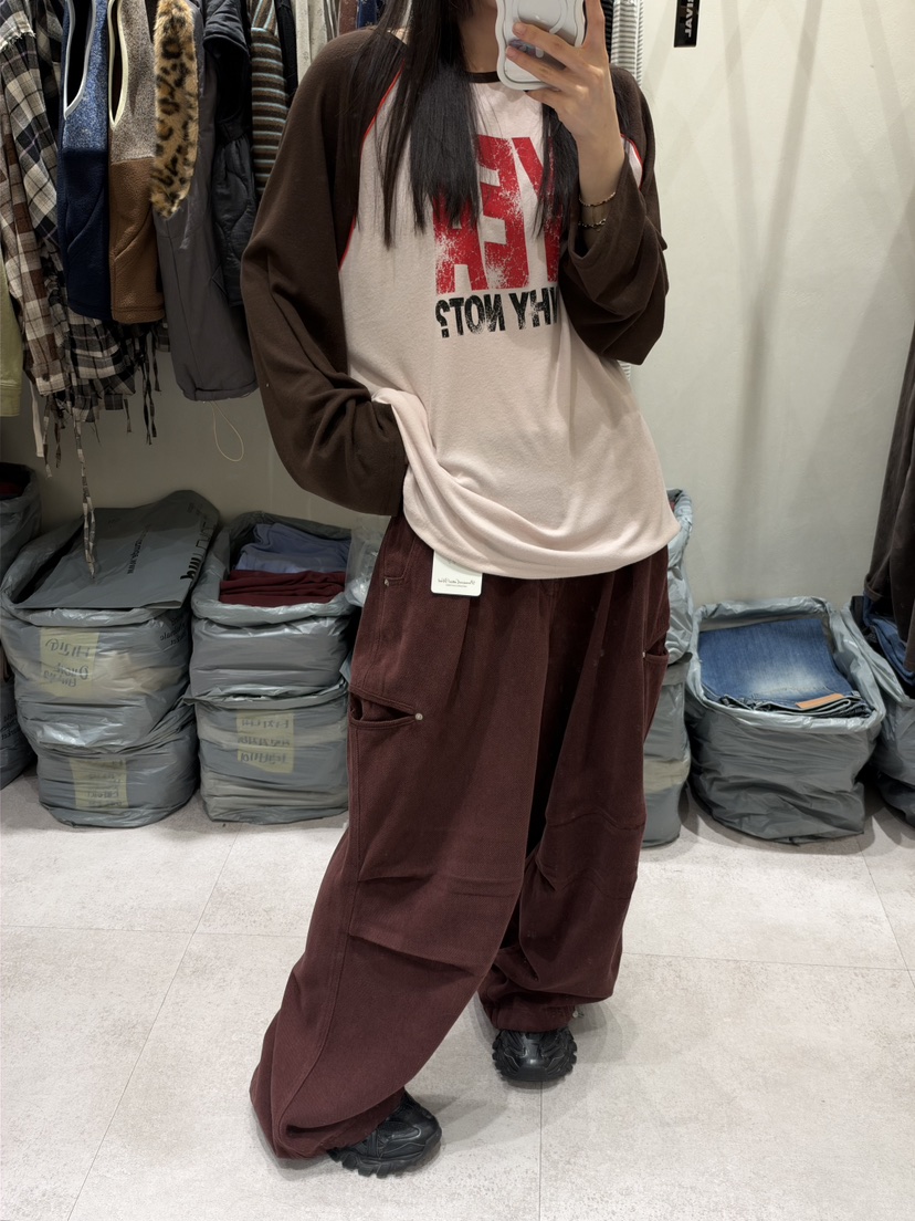SHIRRING韓國直郵女裝新品時尚真品熱賣推薦休閑褲加絨磨毛SHIRRING休閑褲