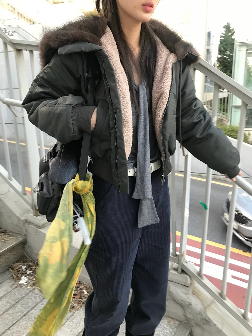 ESCHER東大門實拍女裝新款時尚職業人氣真品休閑短款棉服ESCHER短款棉服