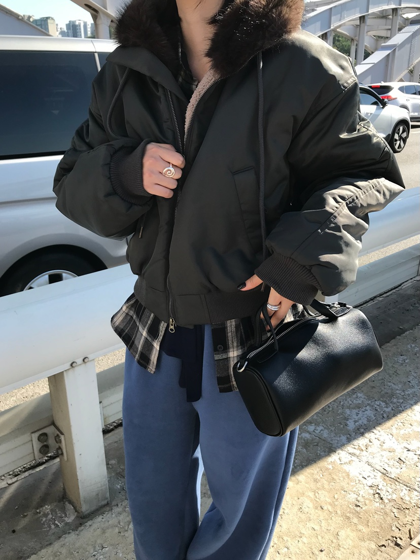 ESCHER東大門實拍女裝新款時尚職業人氣真品休閑短款棉服ESCHER短款棉服