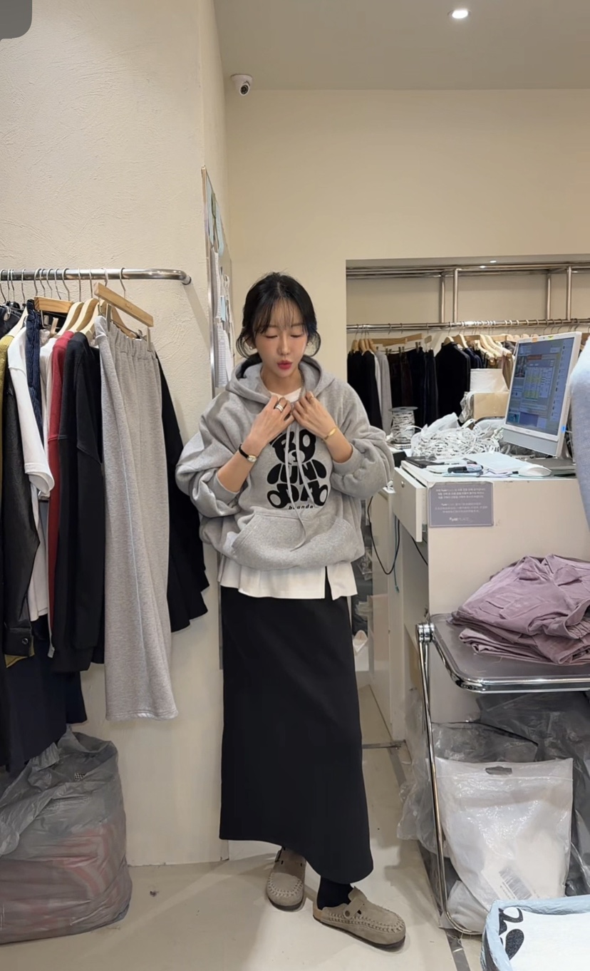 BOUND.A韓國代購女裝新品職業休閑熱賣真品時尚長裙加絨BOUND.A長裙