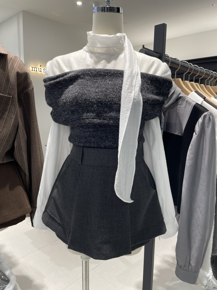 MUSK韓國代購女士新品推薦時尚人氣真品熱賣休閑襯衫蕾絲衫MUSK襯衫/蕾絲衫圖色1
