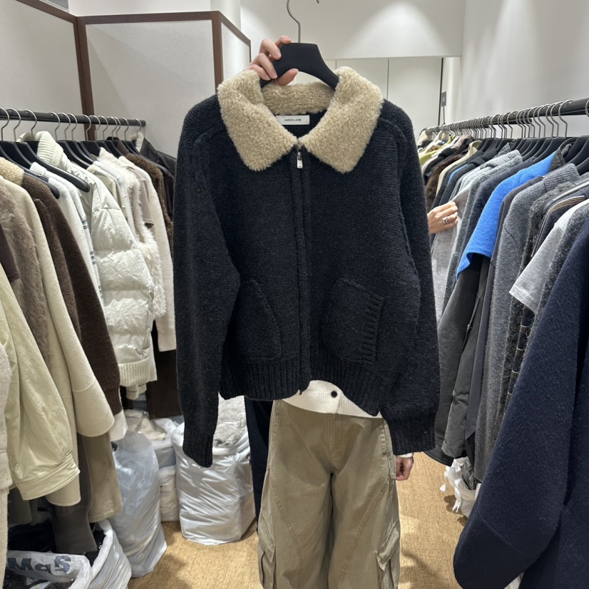 GARDEN LAYER韓國代購女士新款休閑真品開衫針織拉鏈翻領GARDEN LAYER開衫圖色3