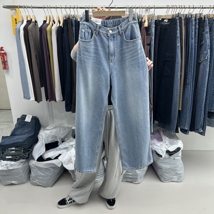 PAI韓國代購女裝新品人氣時尚真品推薦休閑熱賣牛仔褲拉絨[PΛi]_PAi牛仔褲圖色1