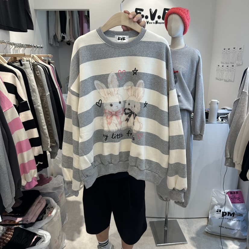EVE韓國直郵女裝新品時尚真品休閑人氣熱賣推薦衛衣加絨兔子EVE衛衣圖色2