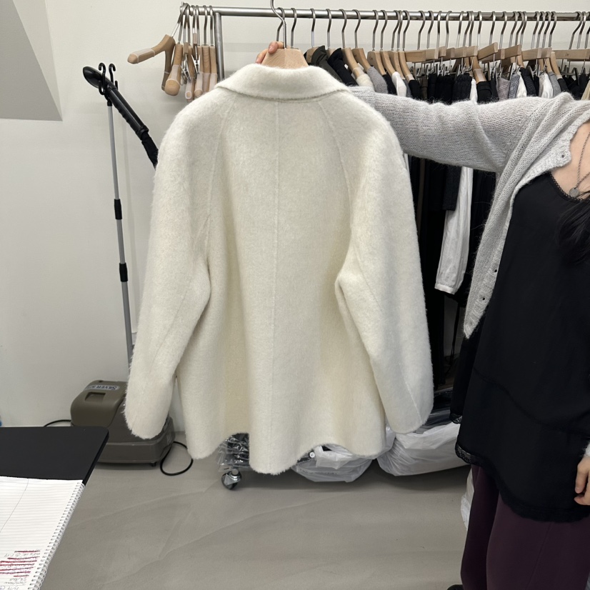 OREE東大門實拍女士新品時尚推薦休閑職業短款大衣手工雙層Oree短款大衣