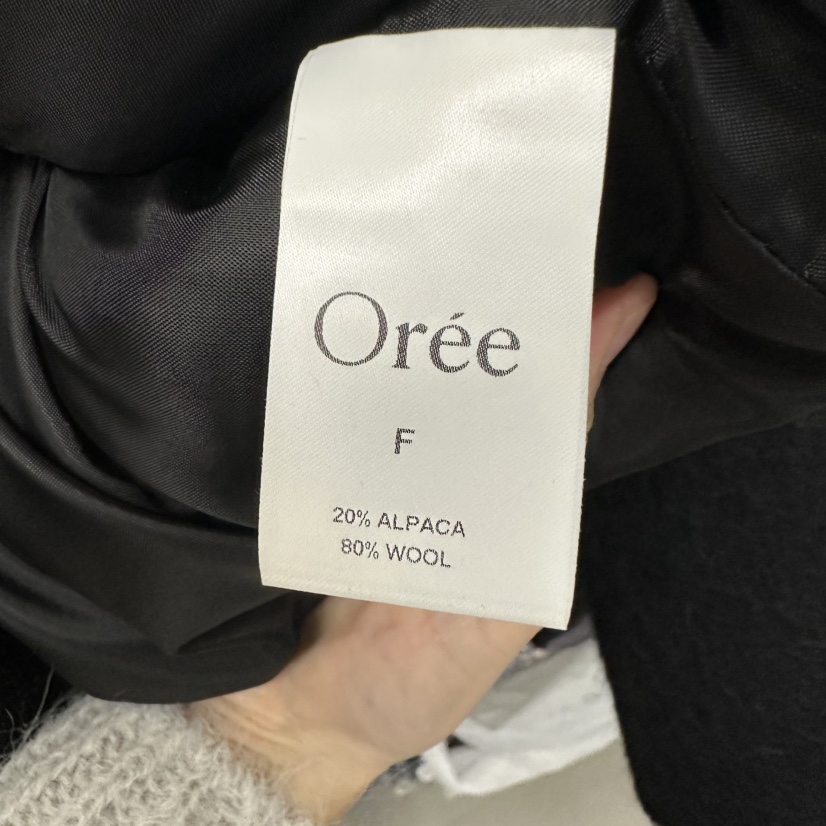 OREE東大門實拍女士新品時尚推薦休閑職業短款大衣手工雙層Oree短款大衣