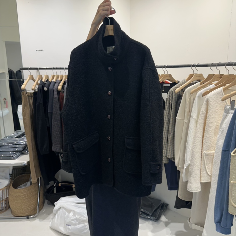 MOWER韓國直郵女士新款時尚職業推薦真品休閑熱賣短款大衣MOWER短款大衣圖色3黑色
