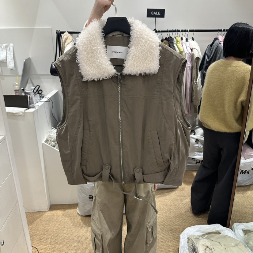GARDEN LAYER東大門直郵女裝新品時尚熱賣馬甲真羊皮鵝絨GARDEN LAYER馬甲圖色2