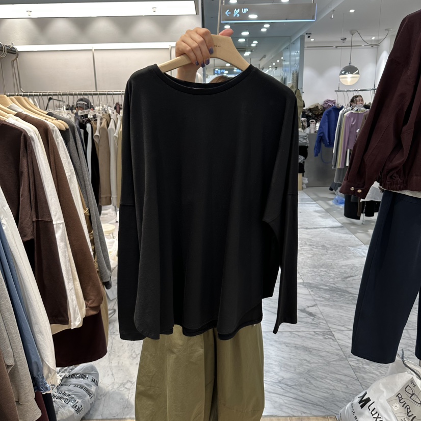 REVE-L韓國直郵女裝新品推薦休閑熱賣時尚人氣真品長袖T恤REVE-L長袖T恤圖色3黑色