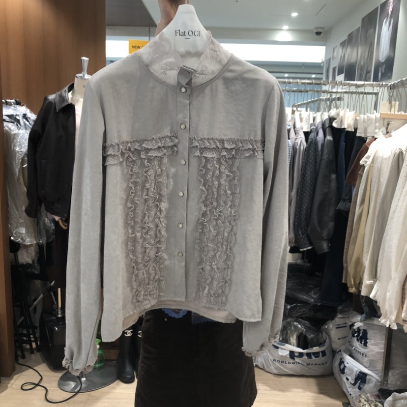 FLAT OGI韓國直郵女士新款熱賣人氣時尚職業真品襯衫蕾絲衫FLat OGI襯衫/蕾絲衫圖色2