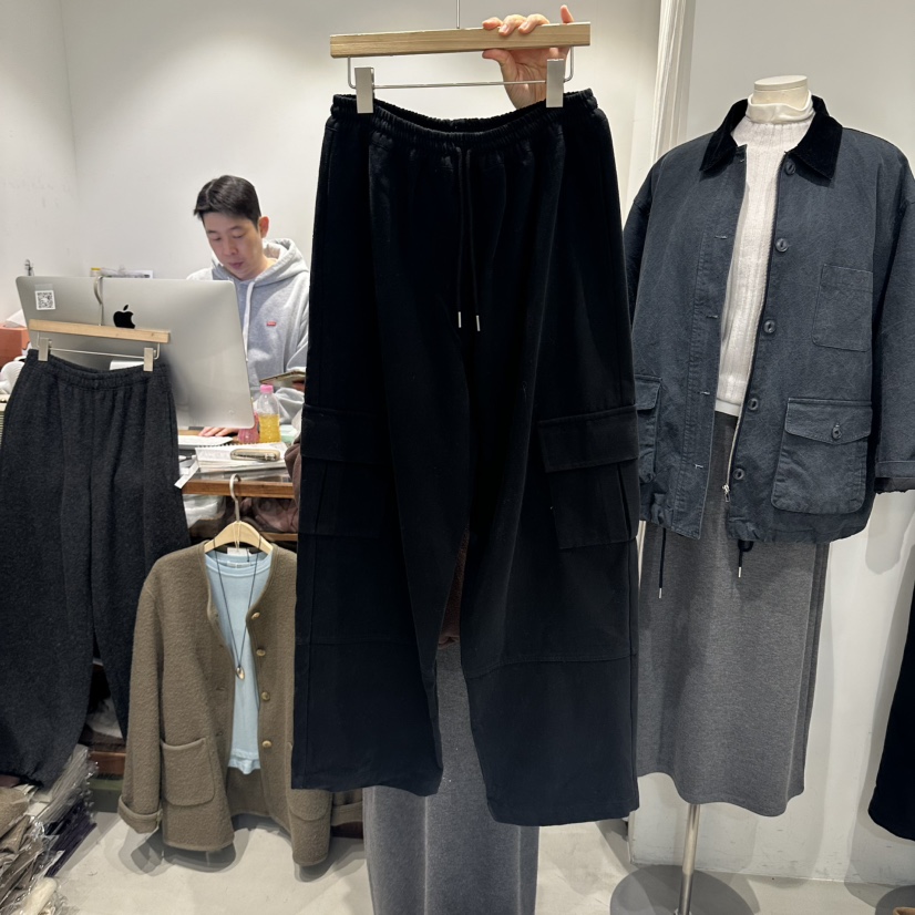 IRVINE東大門實拍女裝新品推薦真品人氣時尚休閑褲口袋加絨IRVINE休閑褲圖色3