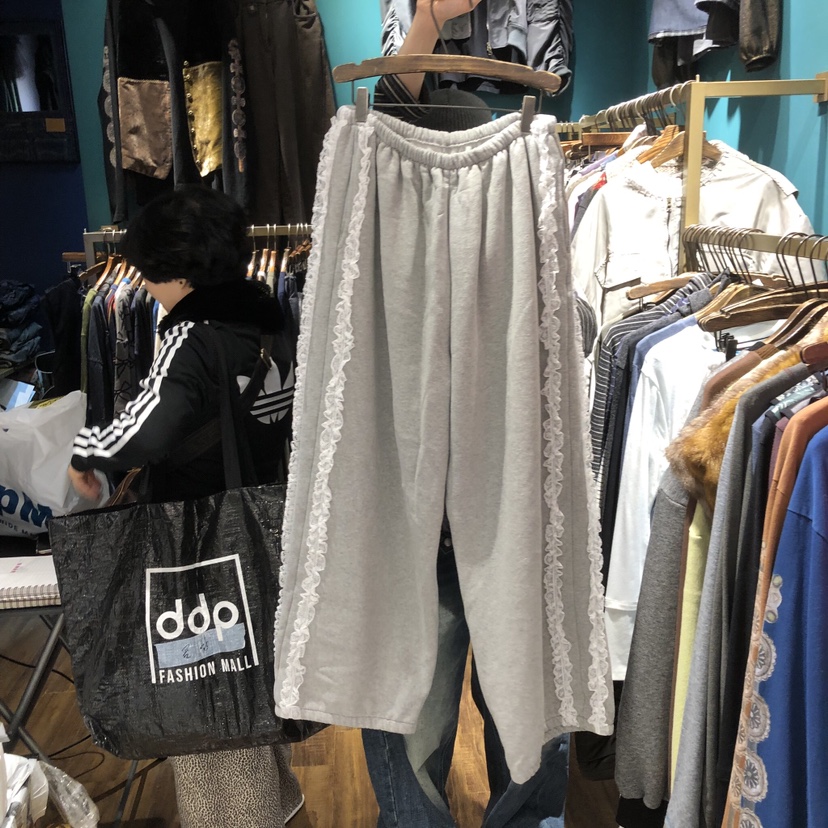 MERCI LINDA東大門代購女士新品熱賣休閑褲加絨蕾絲絲絨MERCI LINDA休閑褲圖色3