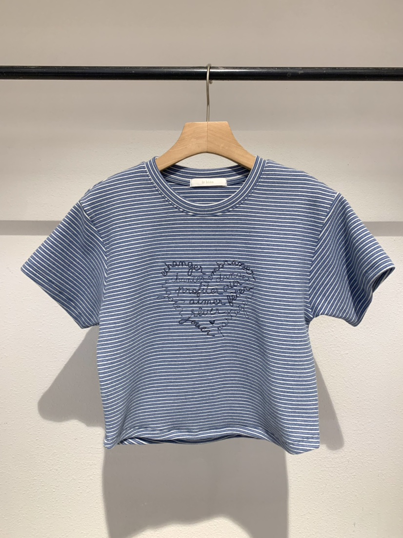 IR BIEN/BIENBIEN韓國直郵女士新品推薦熱賣T恤刺繡條紋ir bien/bienbienT恤圖色3