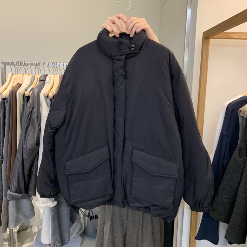 OUTRENE韓國直郵女裝新款職業熱賣短款羽絨服口袋加厚鴨絨OUTRENE短款羽絨服圖色4黑